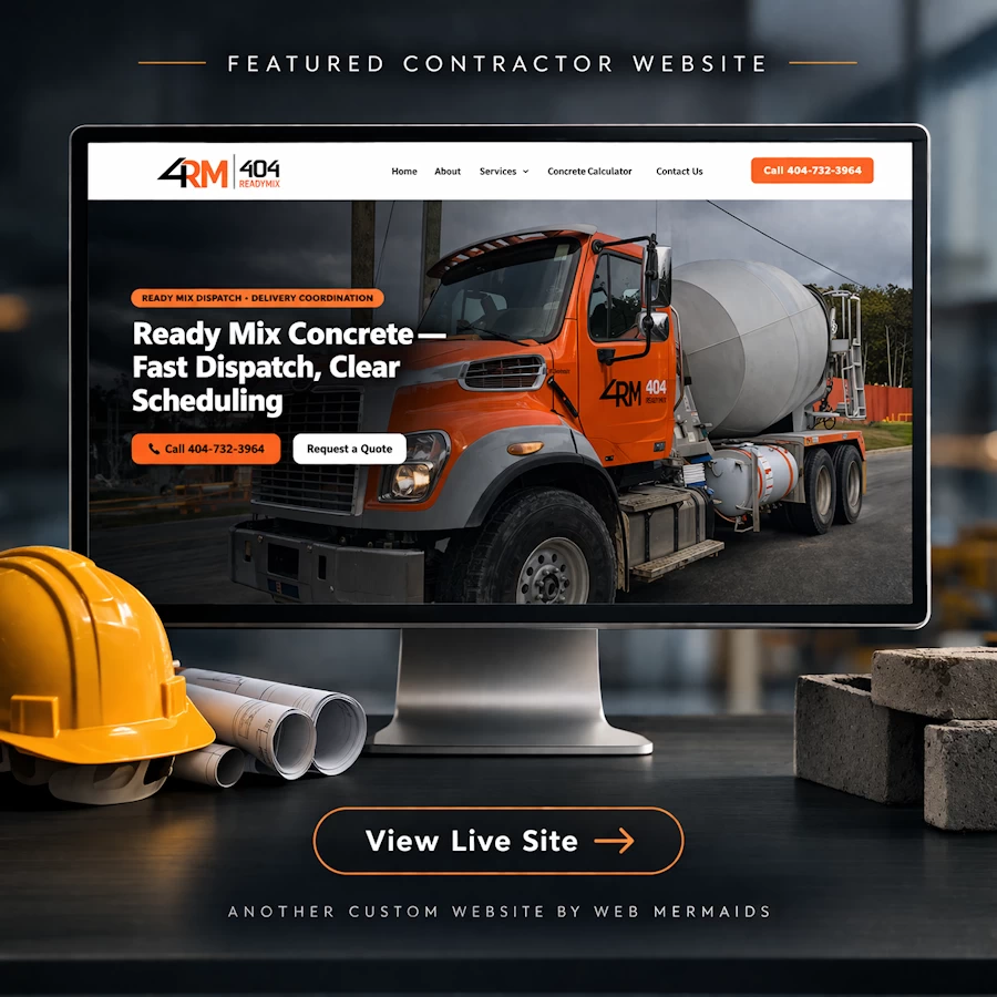 Construction website example by Web Mermaids