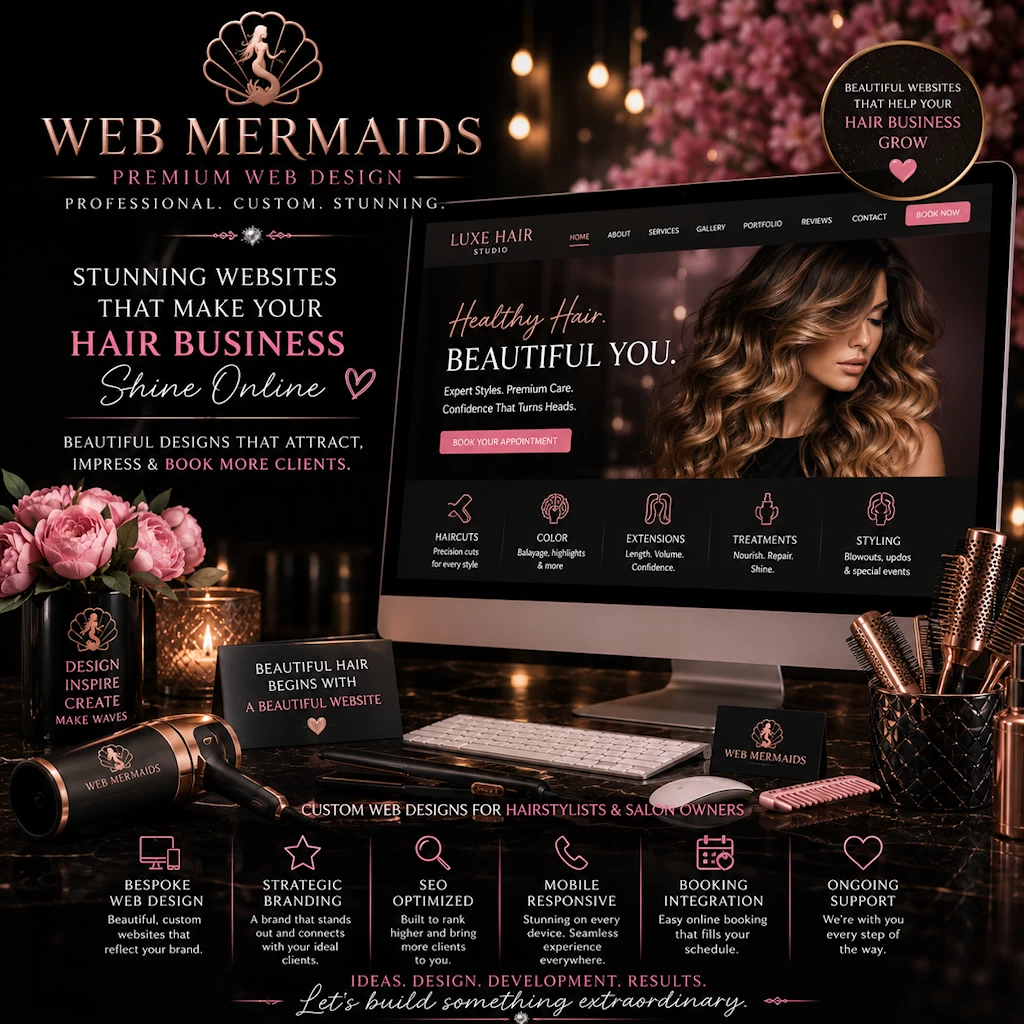 Luxury hair salon and hairstylist website design
