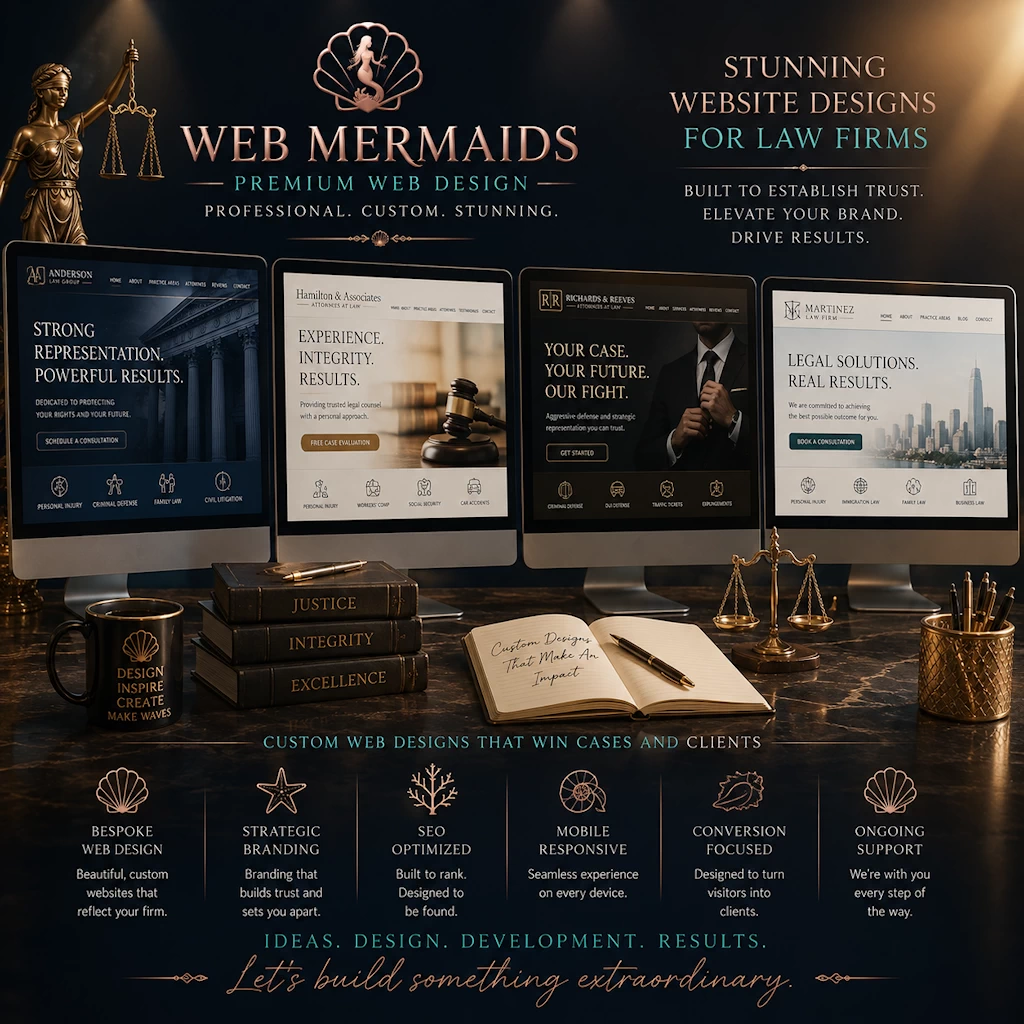 Multiple law firm website design concepts by Web Mermaids
