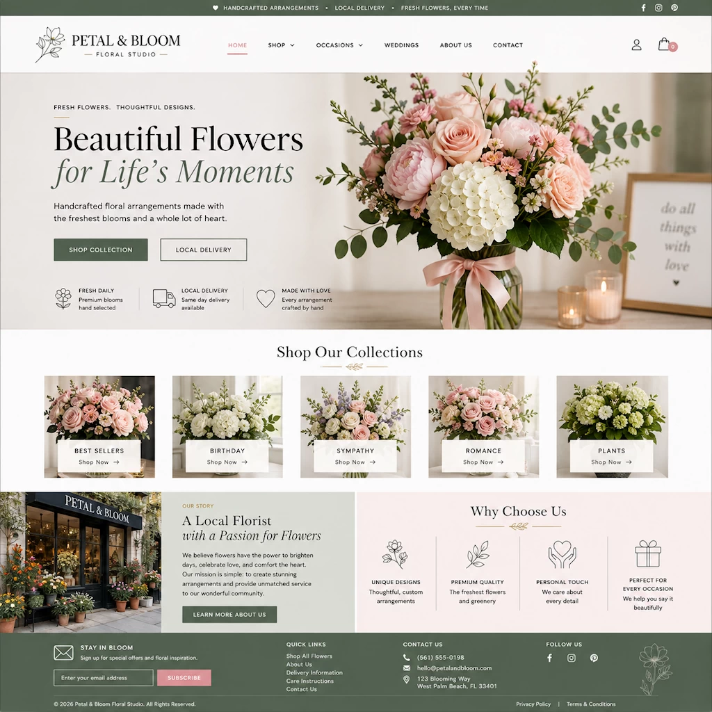 Boutique website design by Web Mermaids