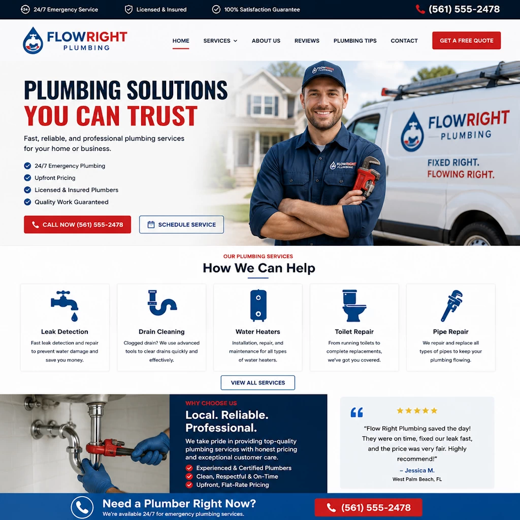 Professional plumber website design