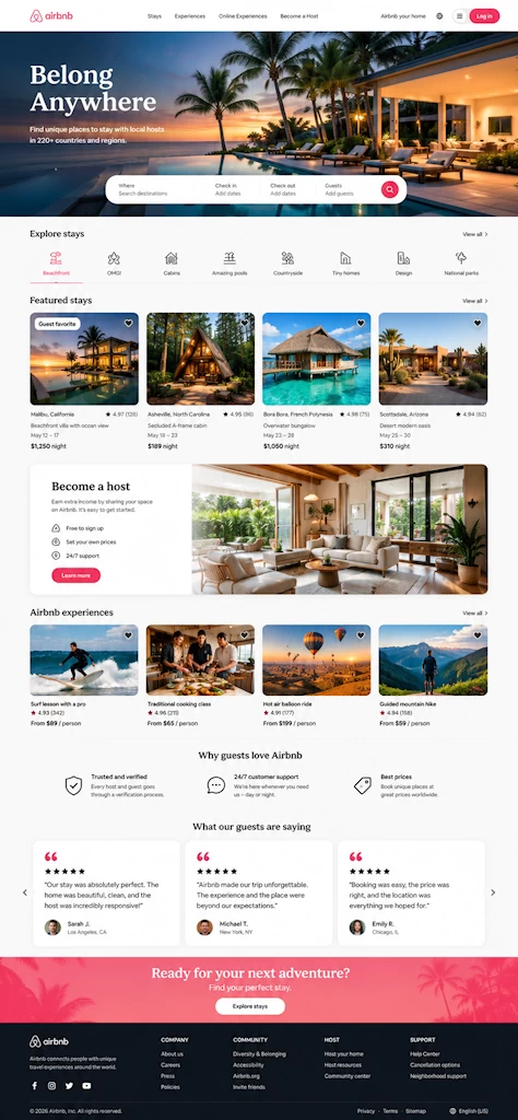 Florida Airbnb vacation rental website design sample by Web Mermaids